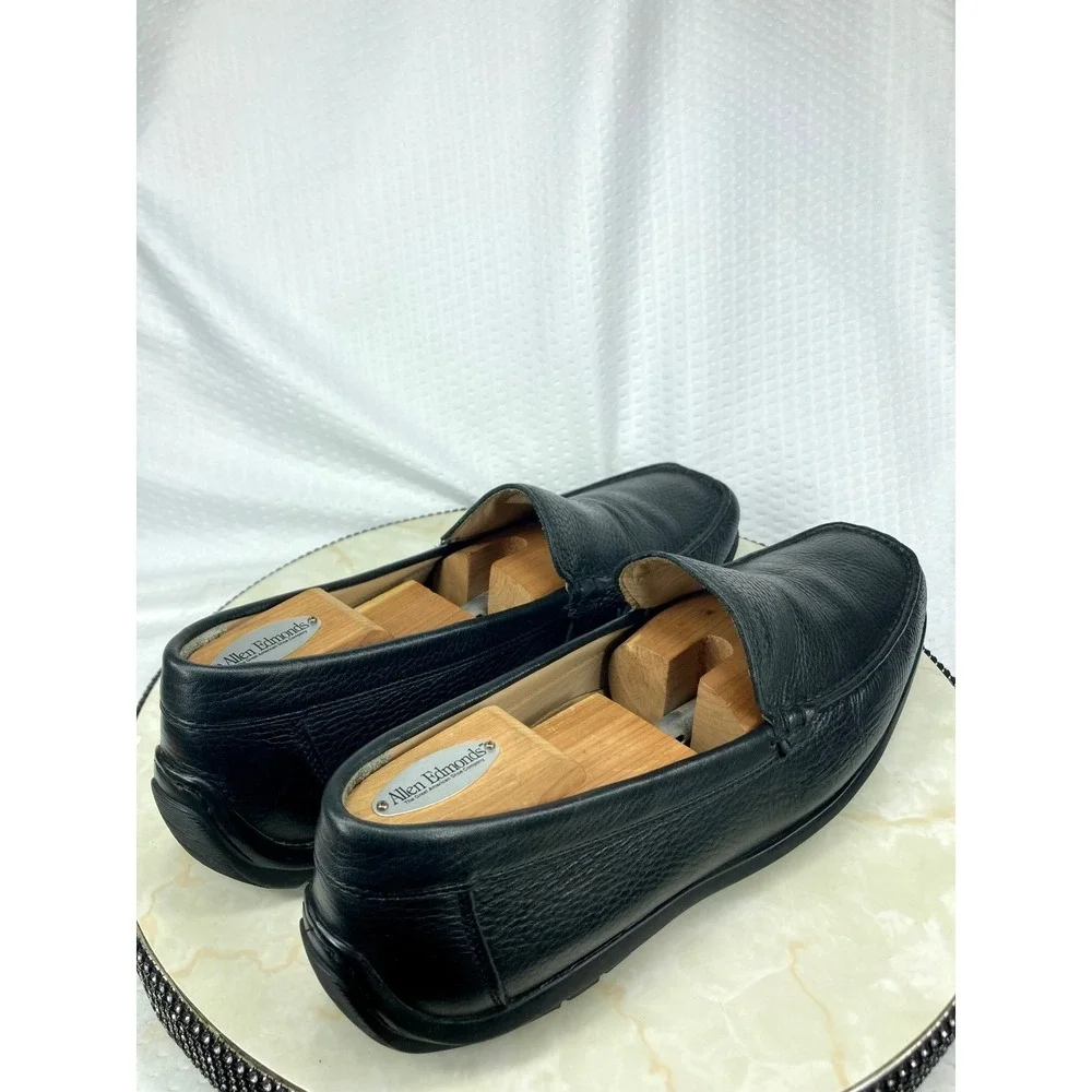 ECCO Leather Slip On Driving Loafers Mens 11-11.5 Black Classic Business Shoes